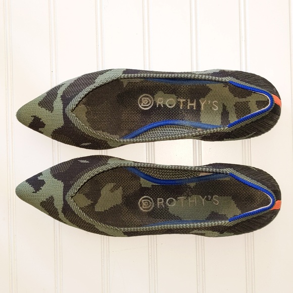 Rothy's Shoes - Rothy's Women's Size W7 The Point Green Camo Lightweight Slip On Flats China